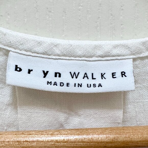 Bryn Walker Fran Women's 100% Linen Tunic Top Size XS White Ruffle Sleeves Boho - Picture 4 of 12